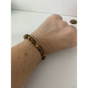 unakite bead bracelet